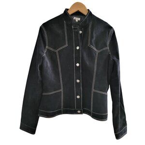 Vintage Di Vita Womens Black Suede Jacket size Small short cropped western